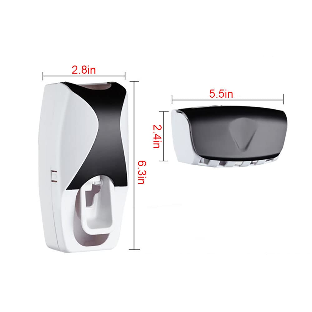 Sway Toothpaste Dispenser & Toothbrush Holder (Wall-Mount, Hands-Free, Mess-Free)