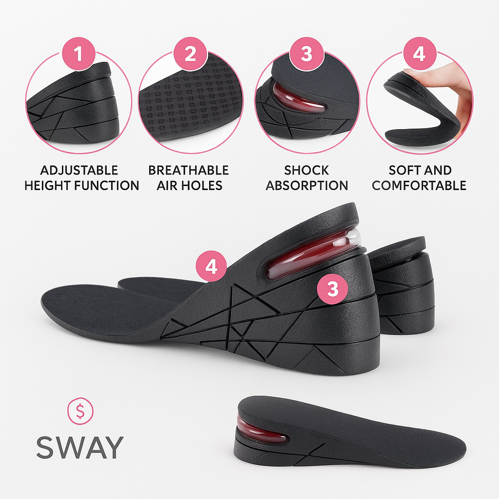 Sway Height Increase Insoles 4 Layers 6