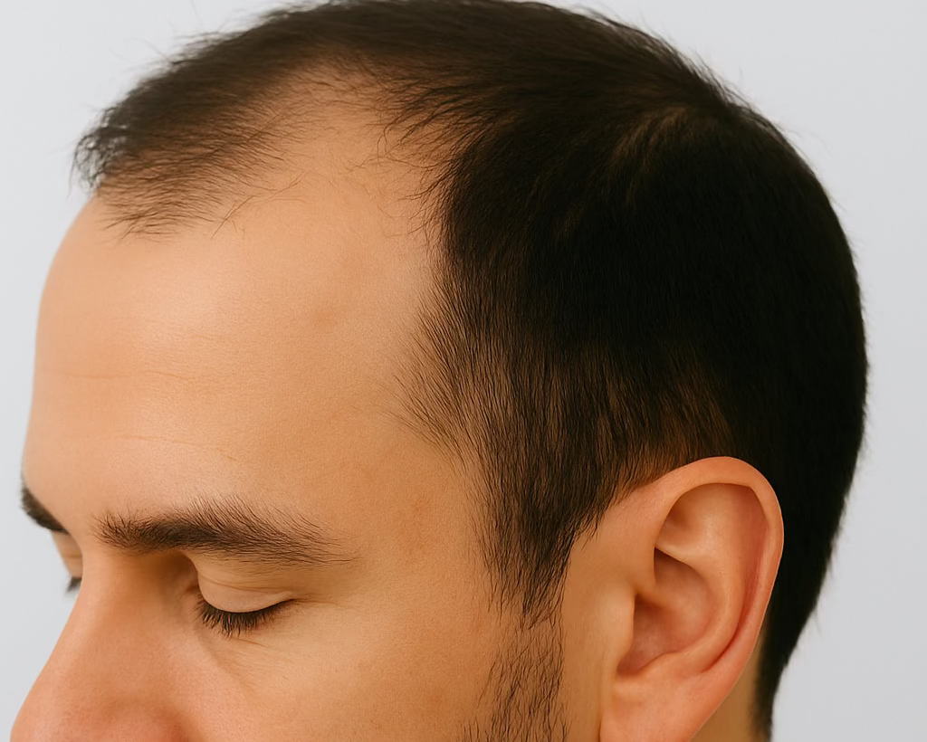 Before - patchy hairline example