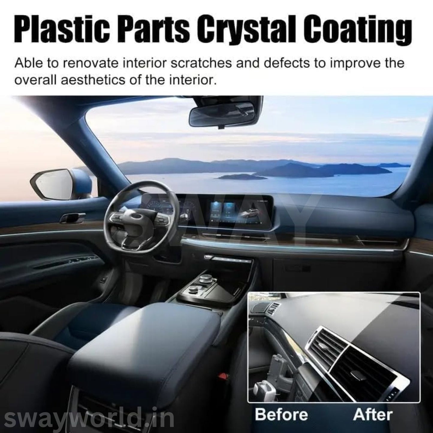 Sway™ Crystal Coating for Cars – Dashboard & Interior Revitalizing Polish (Buy 1 Get 1 Free)