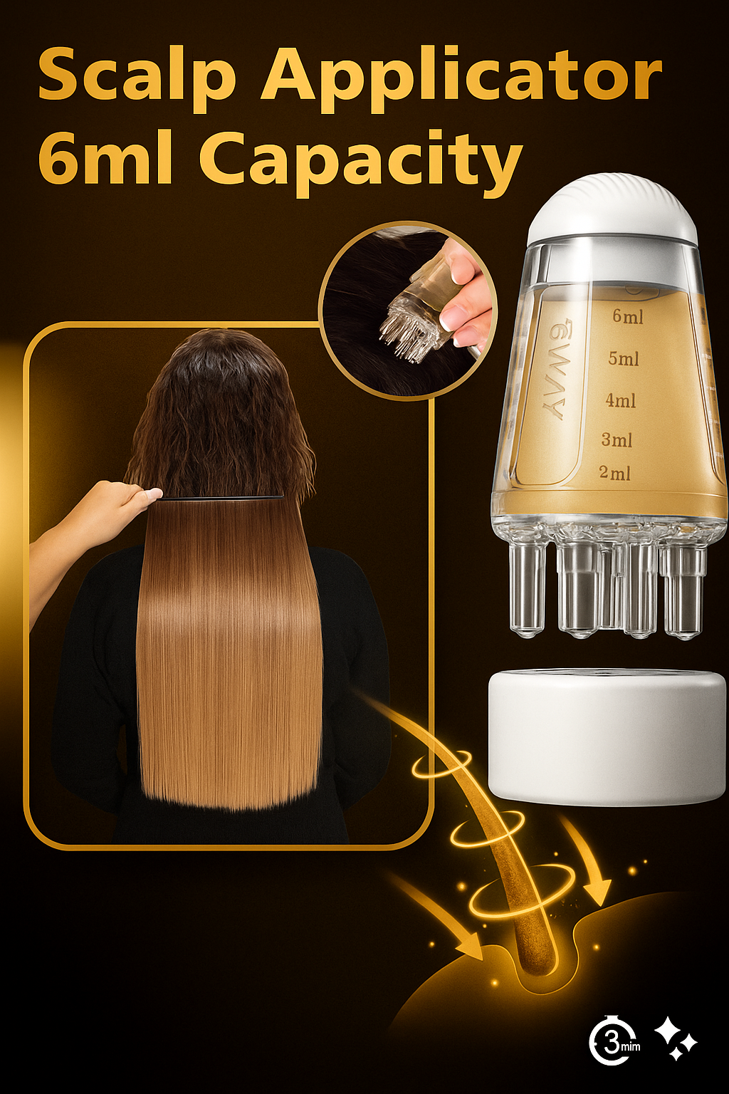 Sway Hair Oil Applicator & Scalp Massager – Mess-Free Application