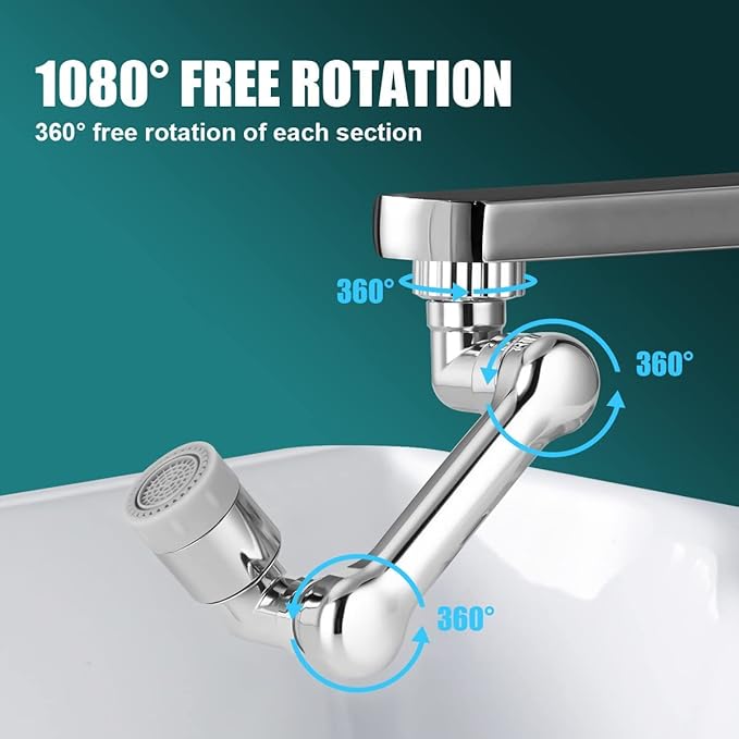 Sway® universal Faucet 1080 Degree Extender For Sink, Kitchen, Flexible, Rotating