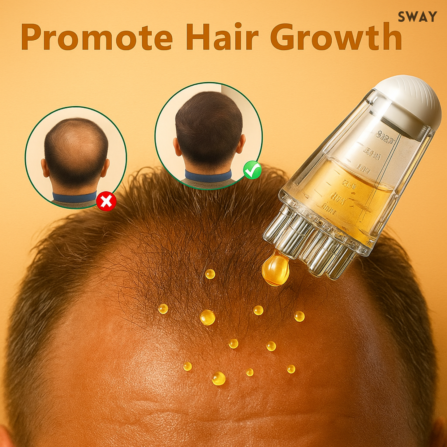 Sway Hair Oil Applicator & Scalp Massager – Mess-Free Application