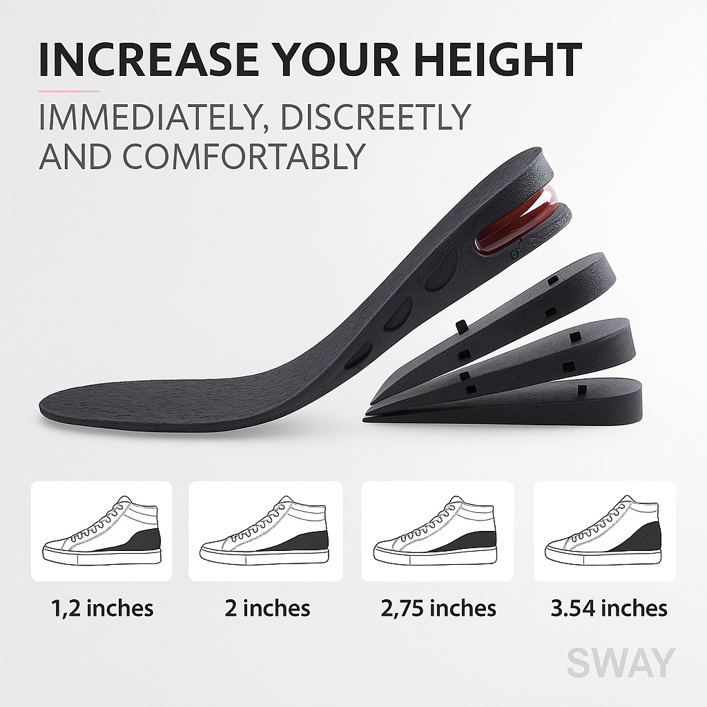 Sway Height Increase Insoles 4 Layers