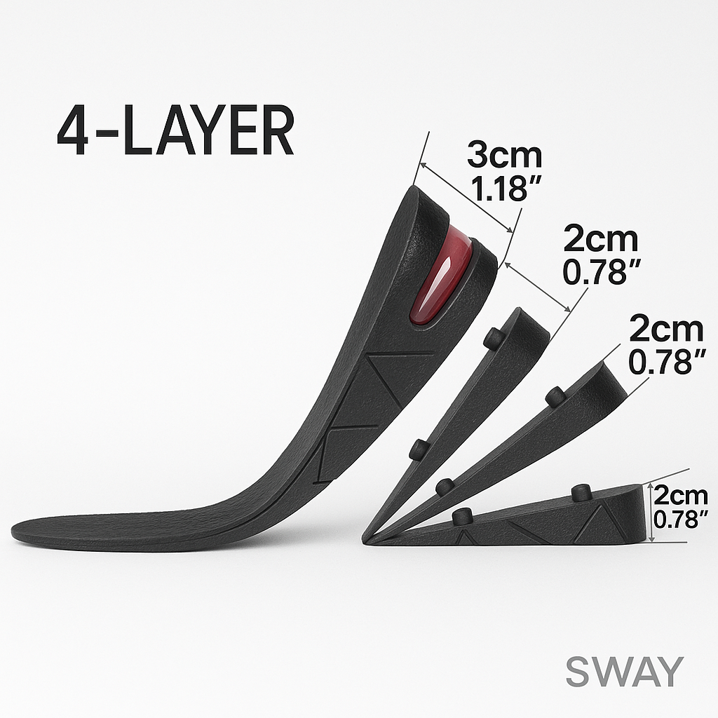 Sway Height Increase Insoles 4 Layers