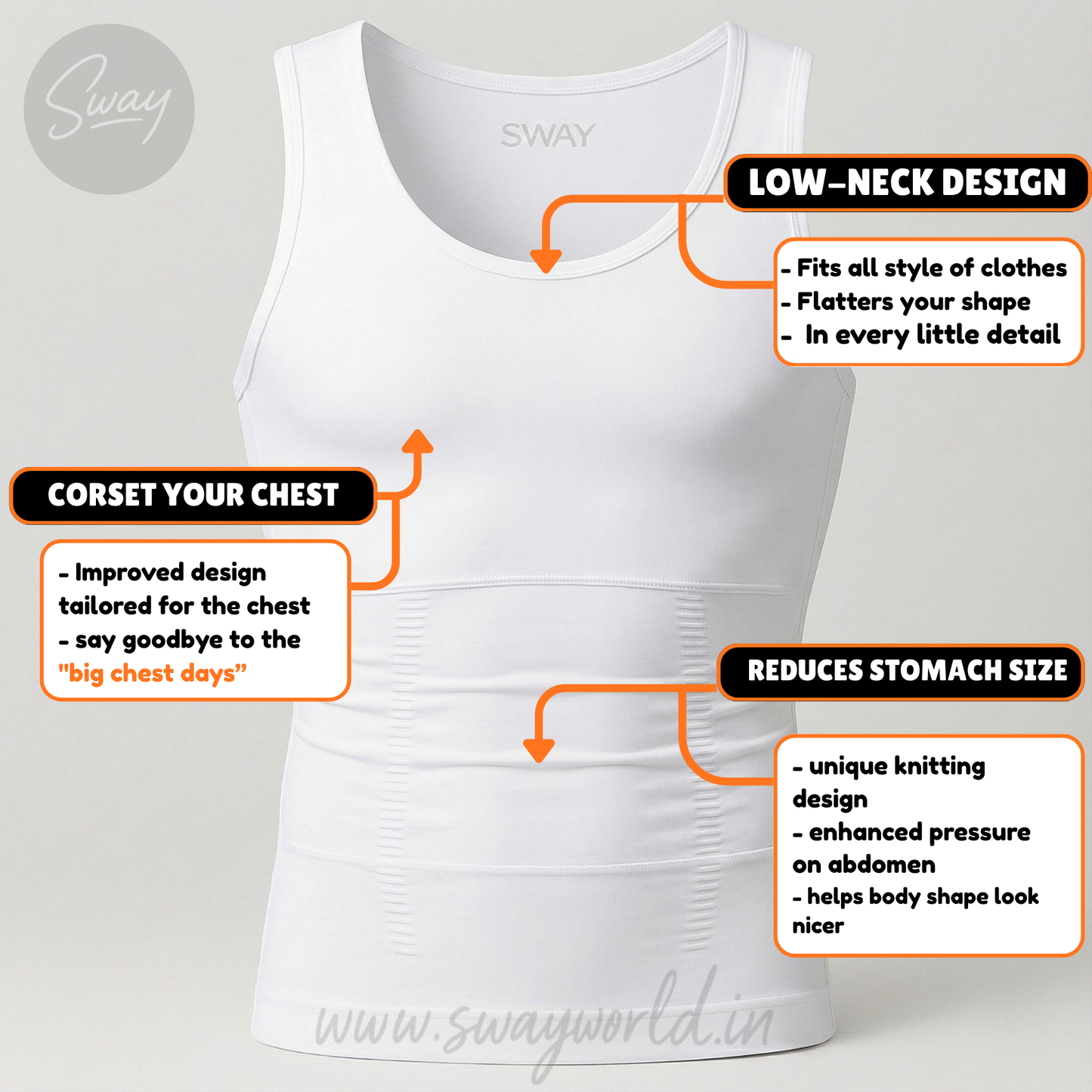 Sway Premium Men’s Body Shaper Vest