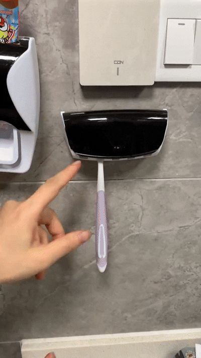Sway Toothpaste Dispenser & Toothbrush Holder (Wall-Mount, Hands-Free, Mess-Free)